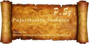 Pajszikovits Szabolcs névjegykártya